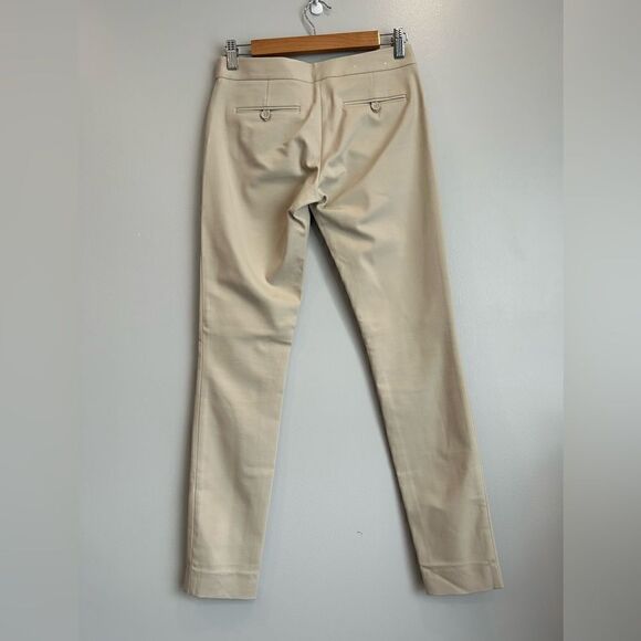 CLUB MONACO Emily Khaki Leather-Trimmed Pockets Skinny-Leg Pants - Picture 9 of 9
